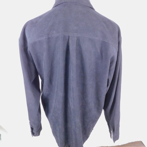 Bazzi Black Suede-Like Shirt XL - Mens Long Sleeve - Excellent - Picture 7 of 11